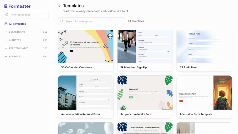Ready-made template library