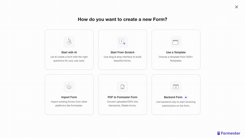 Six ways to create a form