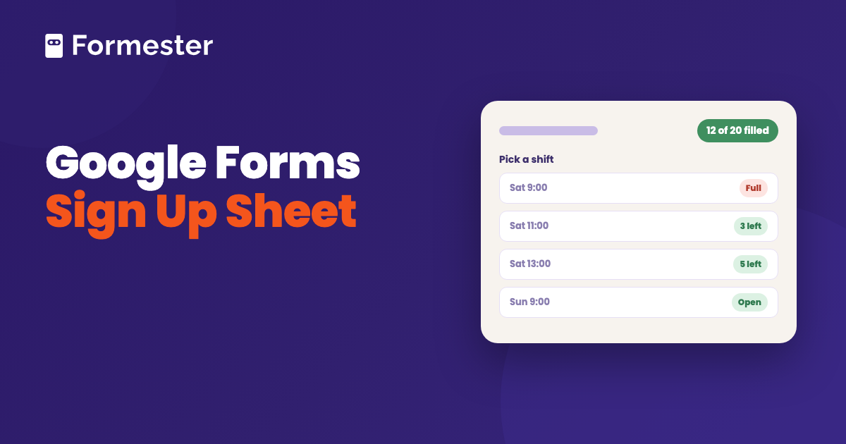 Cover art for a guide to making a sign up sheet in Google Forms