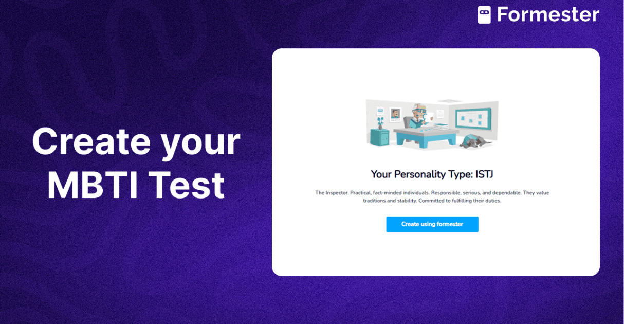 a blog post cover about how to create an mbti 16 personality test in formester