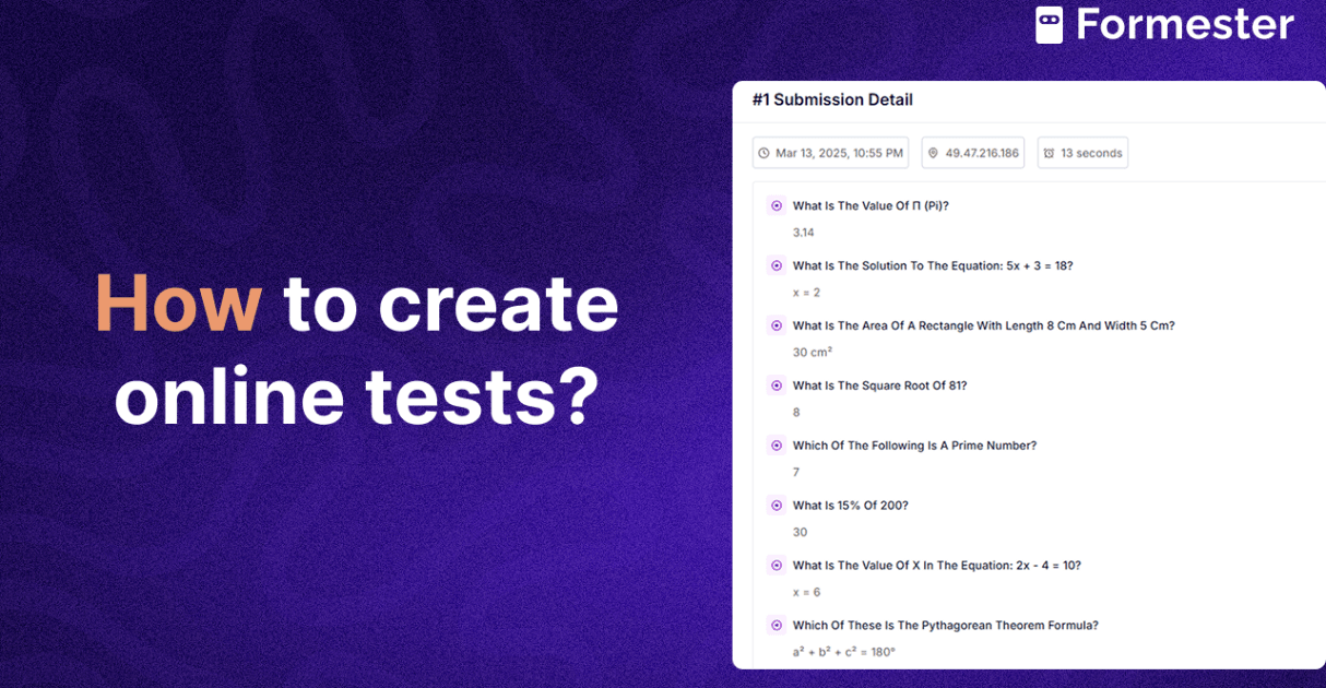 a blog post cover about how to create an online test
