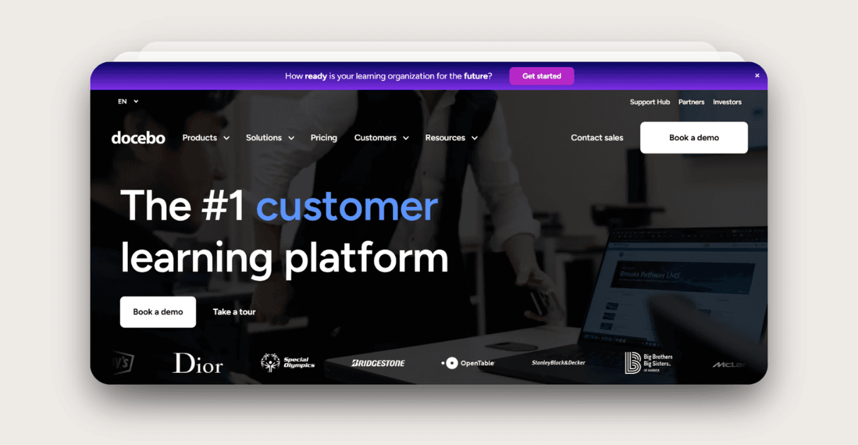 a screenshot of docebo