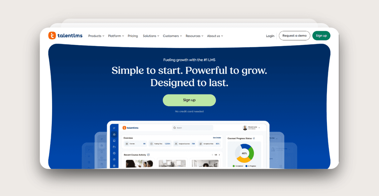 a screenshot of talentlms