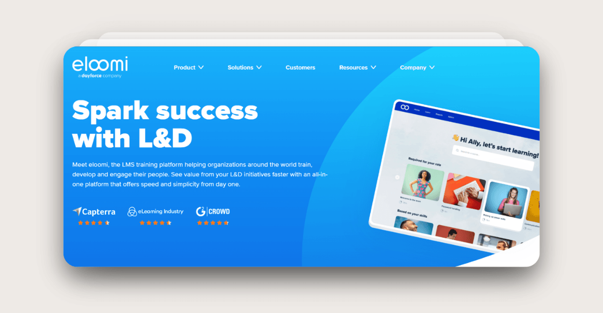 a screenshot of eloomi