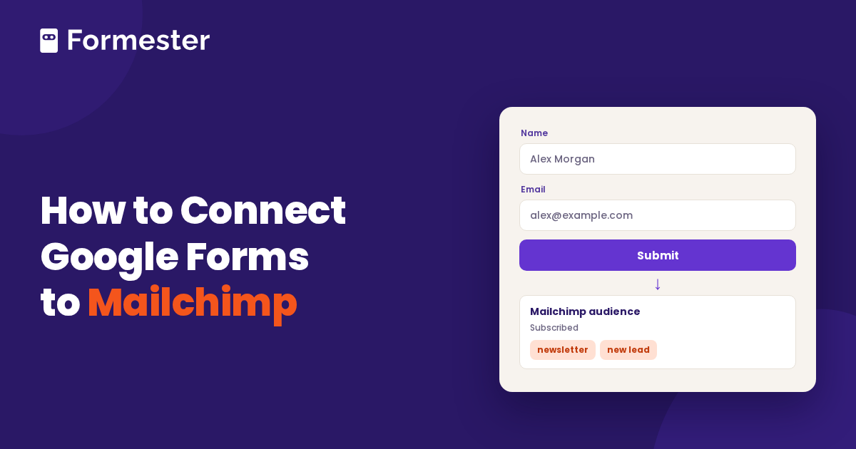 Cover art for a guide to connecting Google Forms to Mailchimp