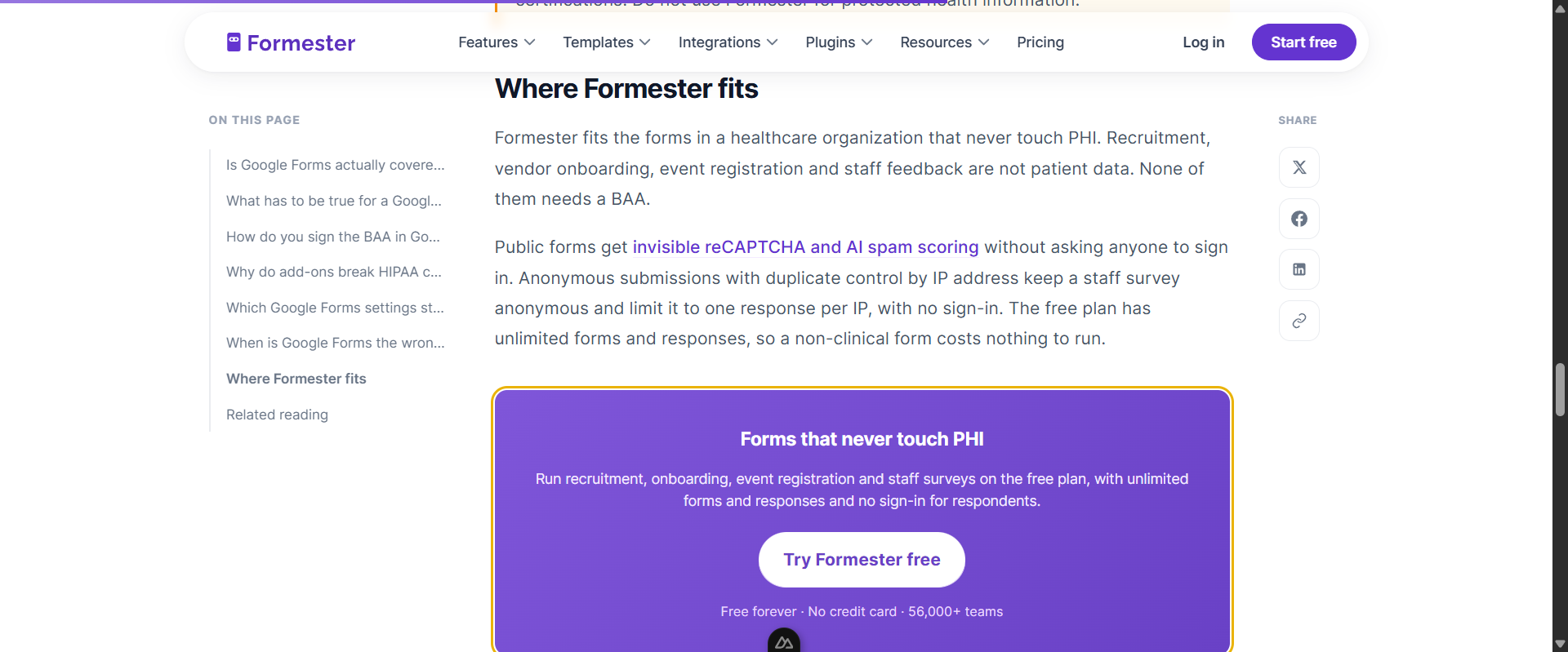 HIPAA page CTA rendering correctly