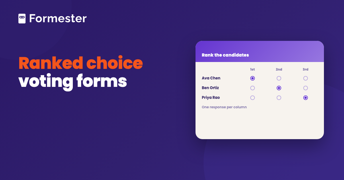 Cover art for a guide to ranked choice voting in Google Forms