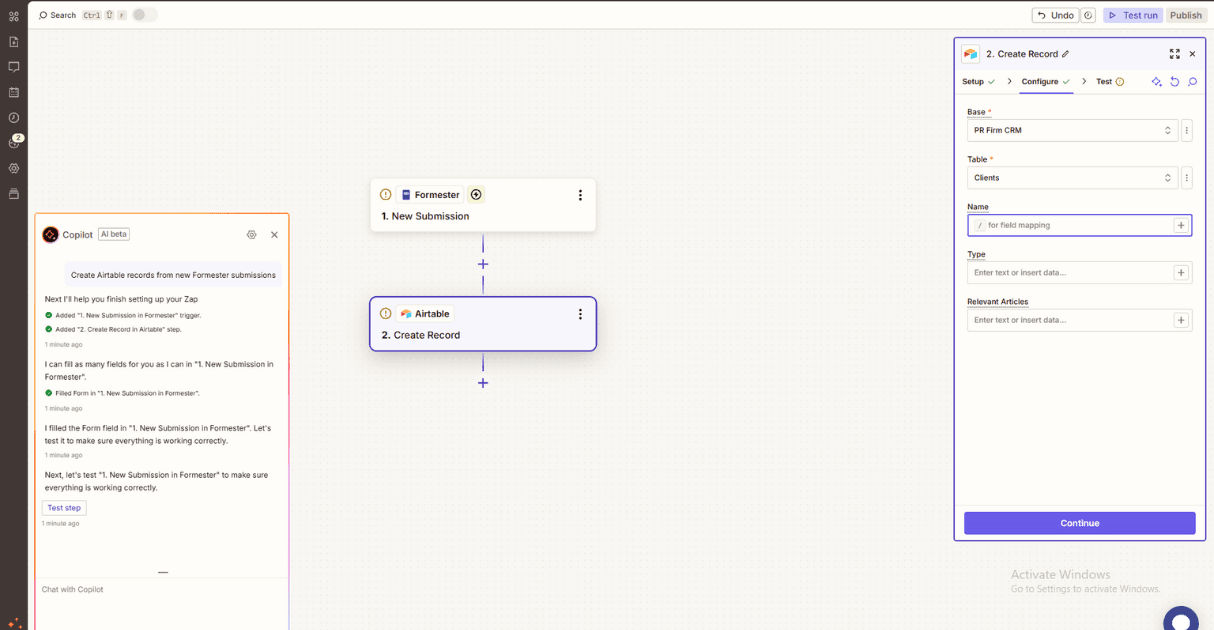 a screenshot of formester airtable integration