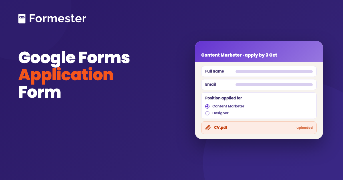 Cover art for a guide to building an application form in Google Forms