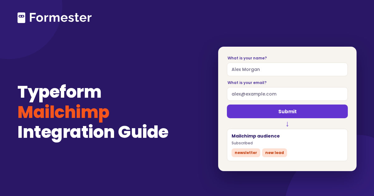 Cover art for a guide to the Typeform Mailchimp integration