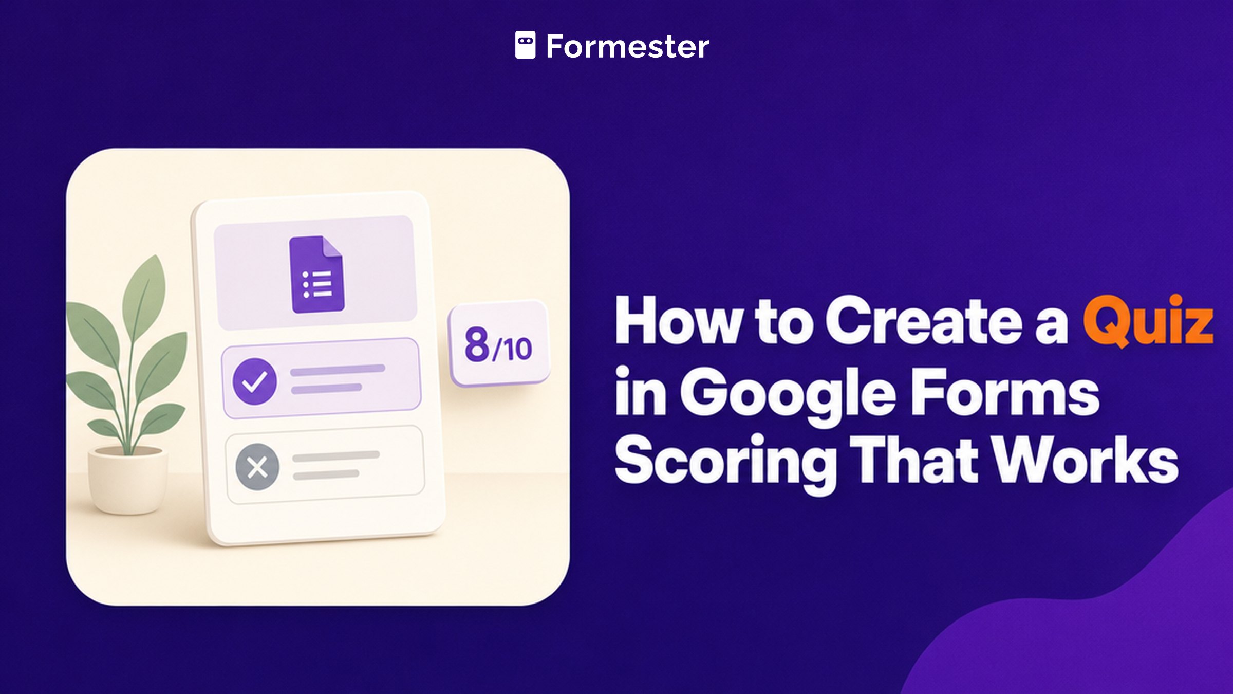 Cover art for a guide to creating a quiz in Google Forms