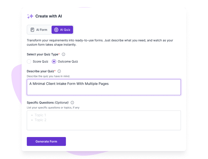 a screenshot of formester's ai quiz maker