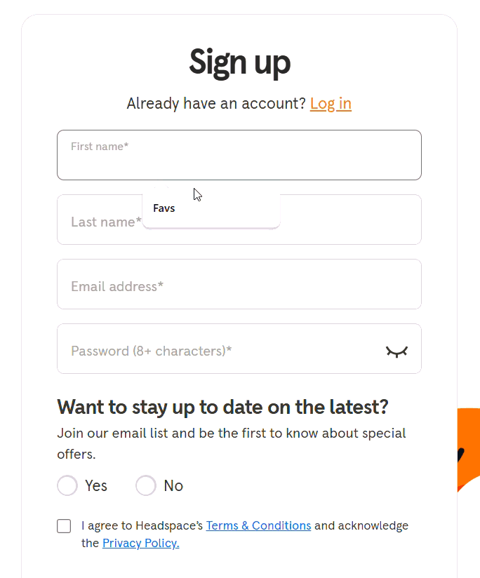 Headspace Form Website
