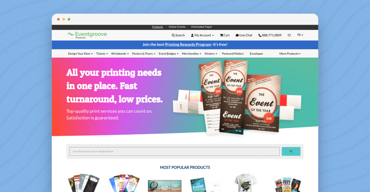 a mockup of eventgroove