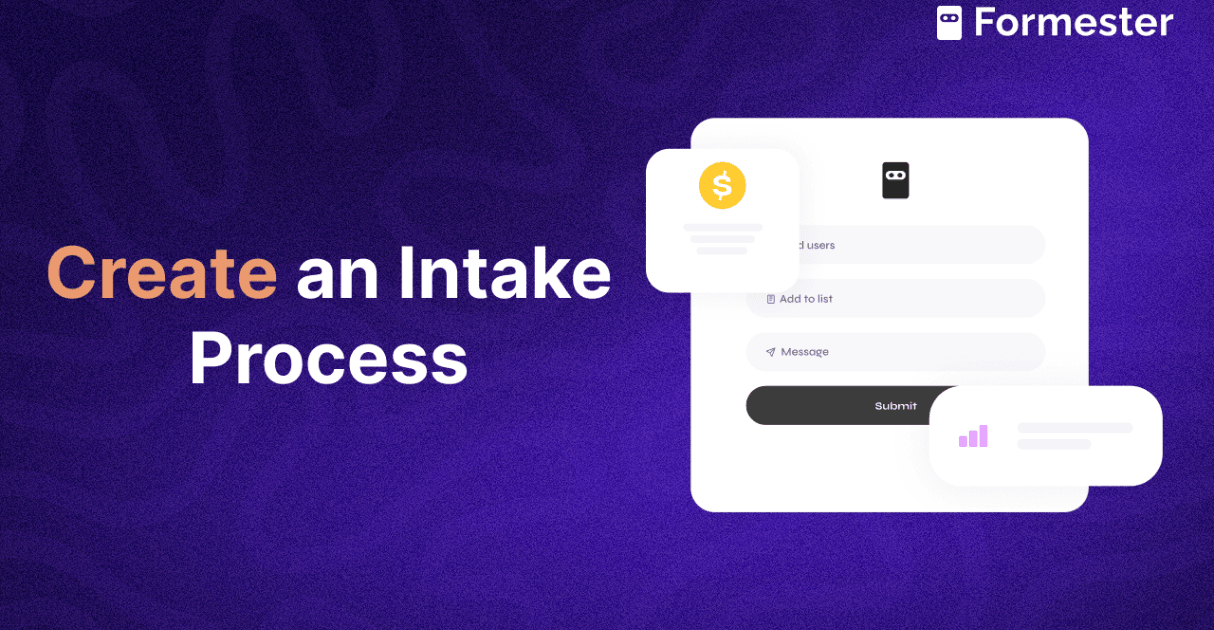 a blog post cover about how to create an intake process