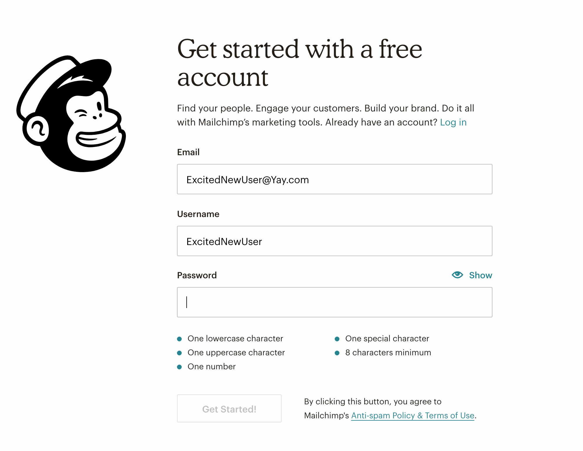 Mailchimp UX Website