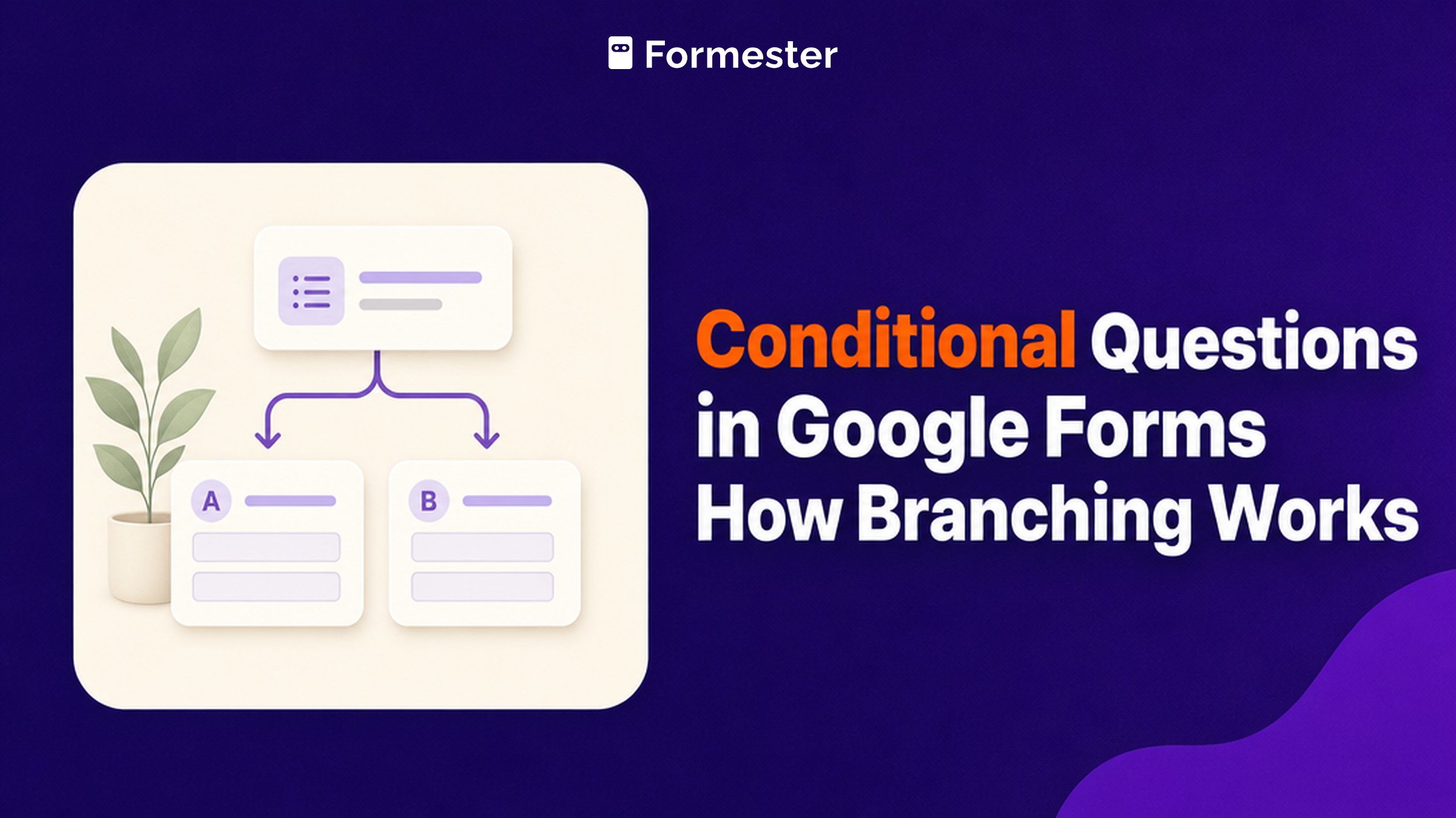 Cover art for a guide to conditional questions in Google Forms