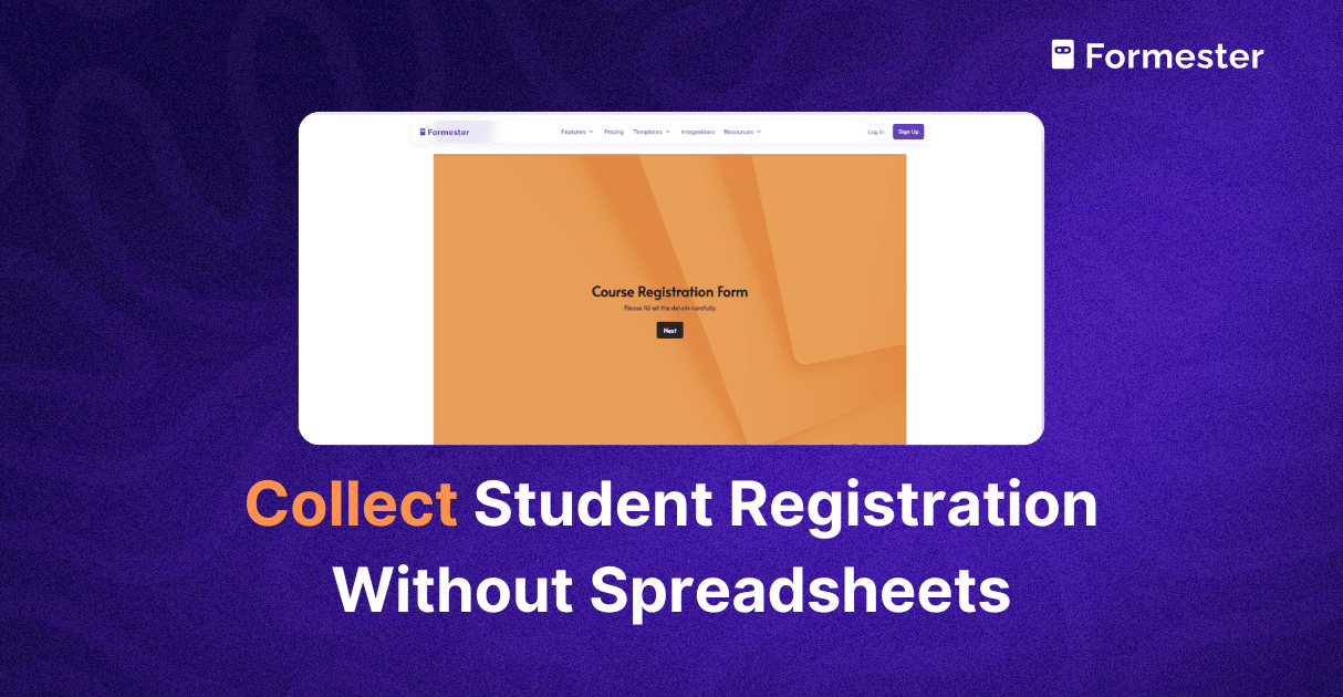 a blog post cover about how to collect student registrations without spreadsheets