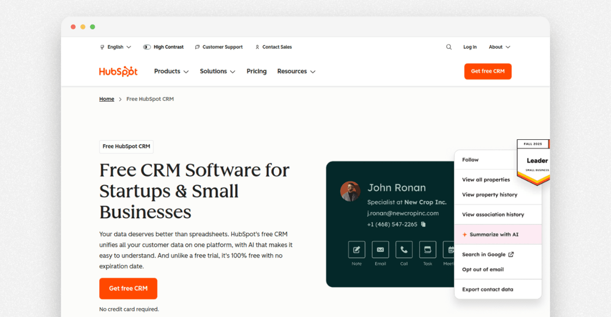 a mockup of hubspot