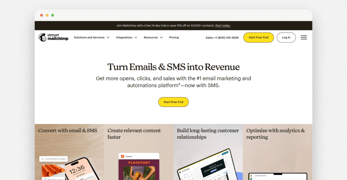 a mockup of mailchimp