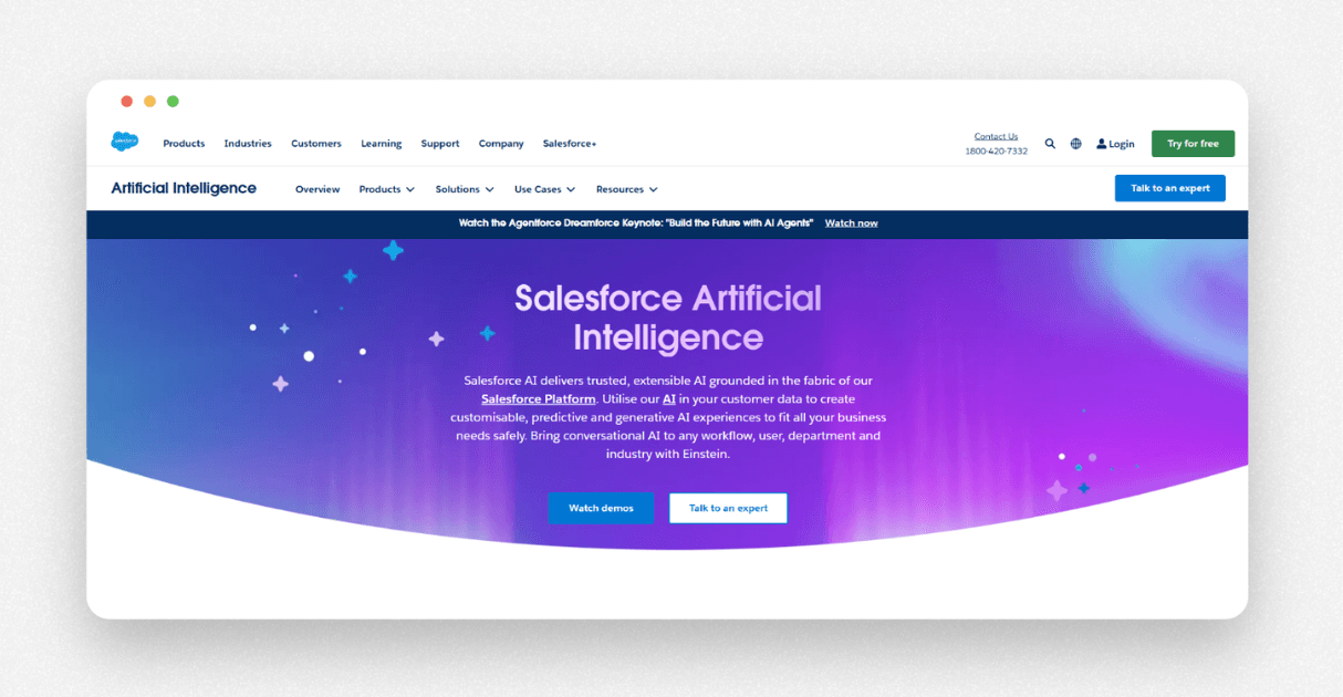 a mockup of salesforce ai