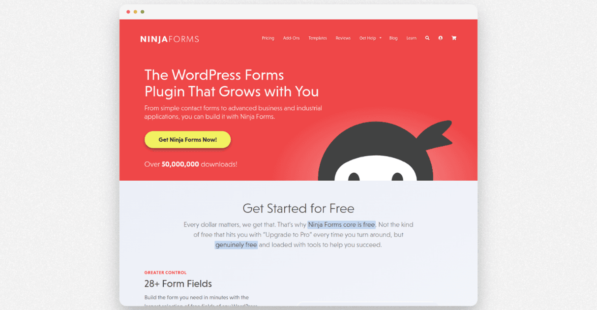 a screenshot ninja forms