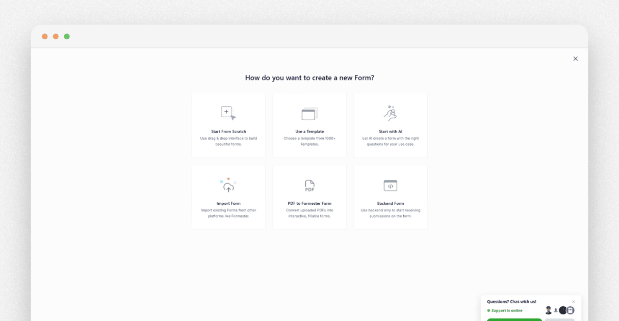 a screenshot of Formester's form builder