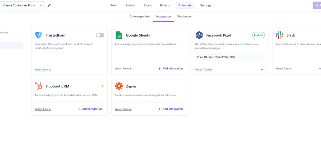 a screenshot of formester's form automation tab