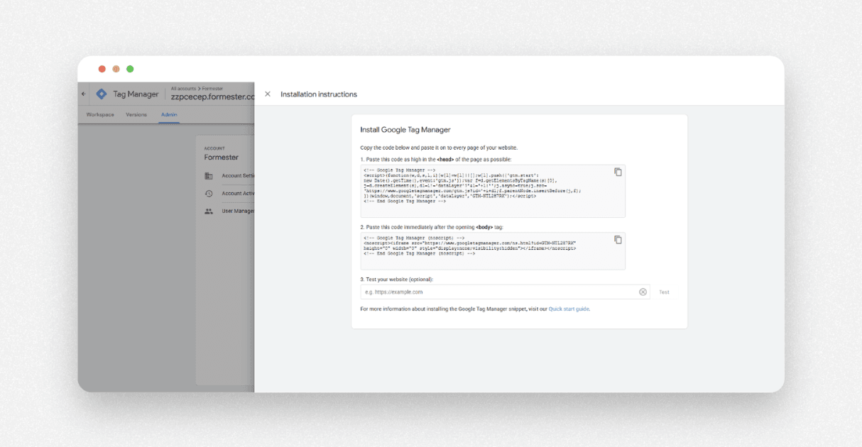 a screenshot of google tag manager