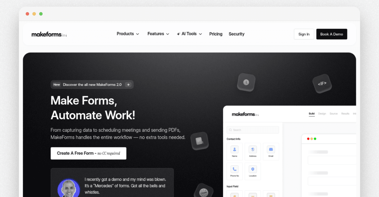 a screenshot of make forms