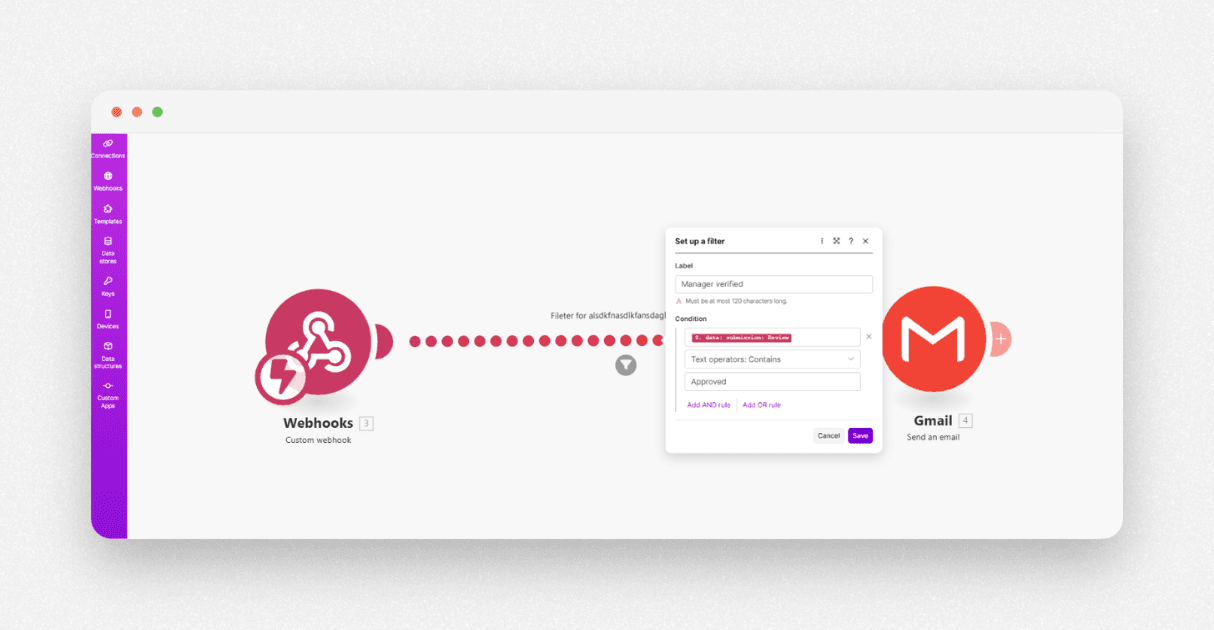 a screenshot of make workflow
