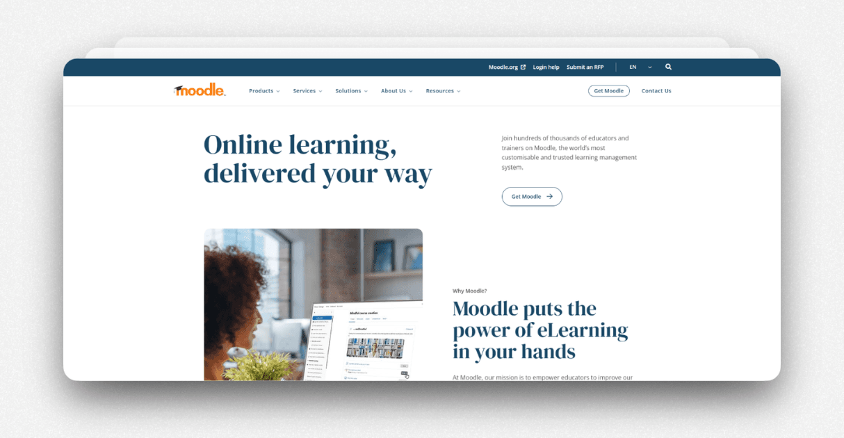 a screenshot of moodle