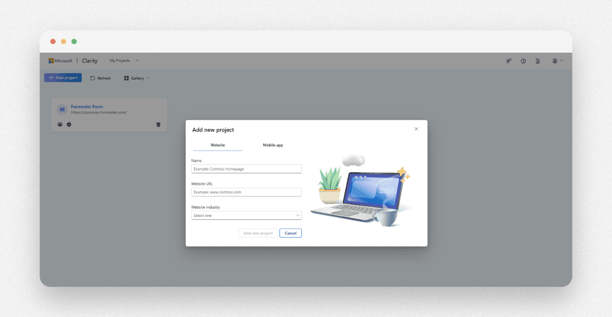 a screenshot of ms clarity