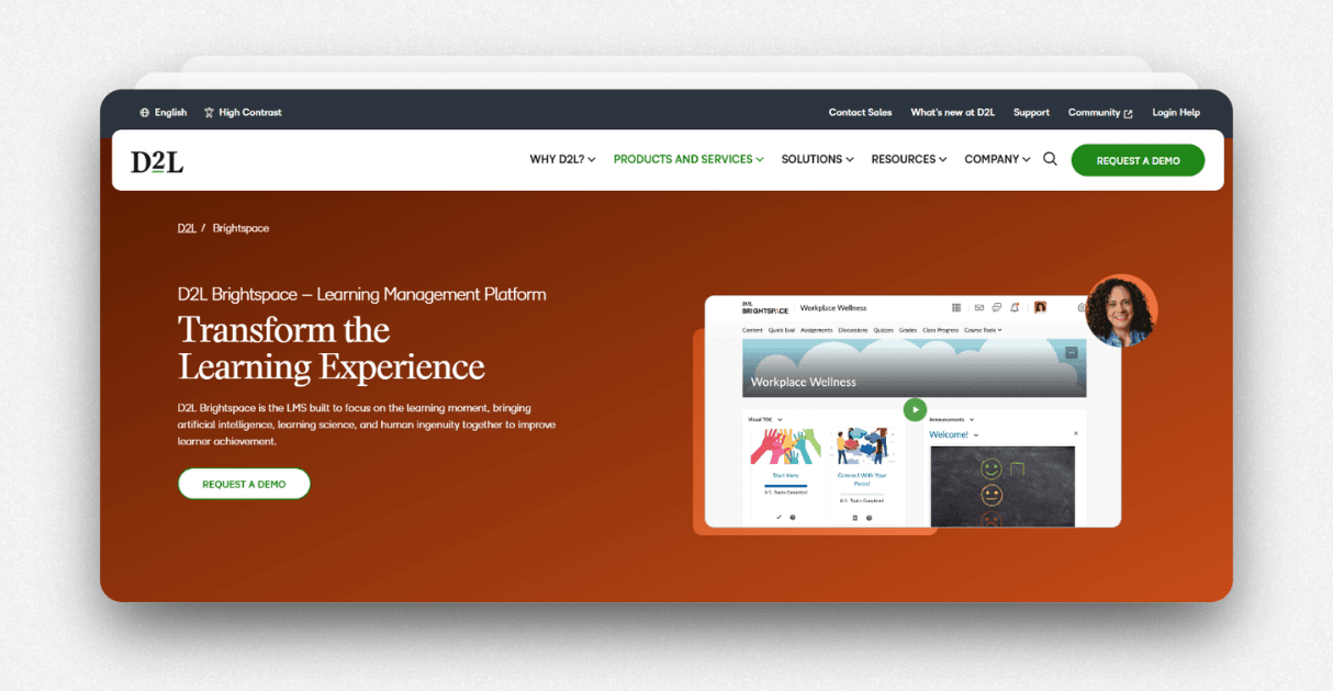 a screenshot of schoology d2l brightspace