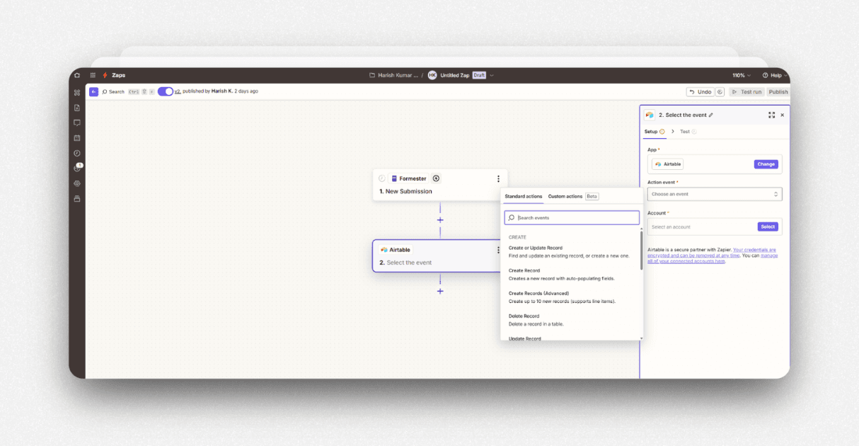 a screenshot of zapier