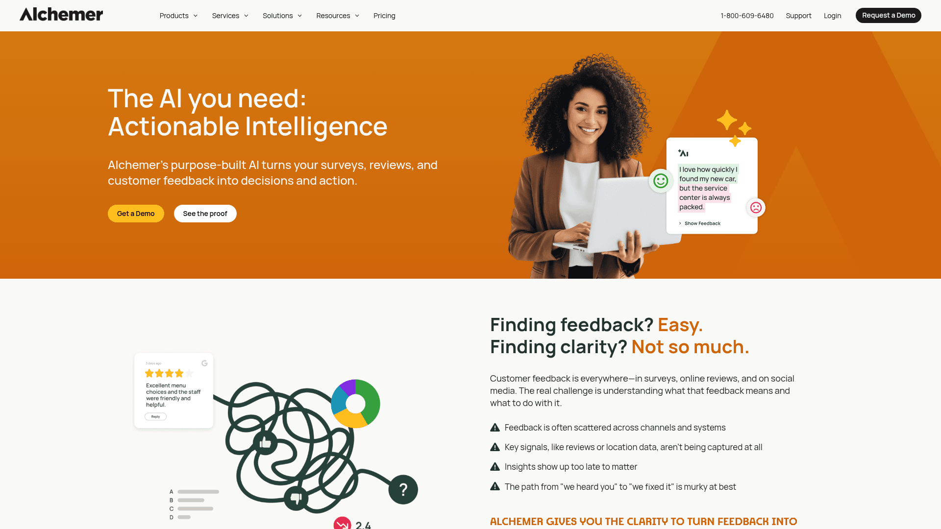 Alchemer homepage hero screenshot