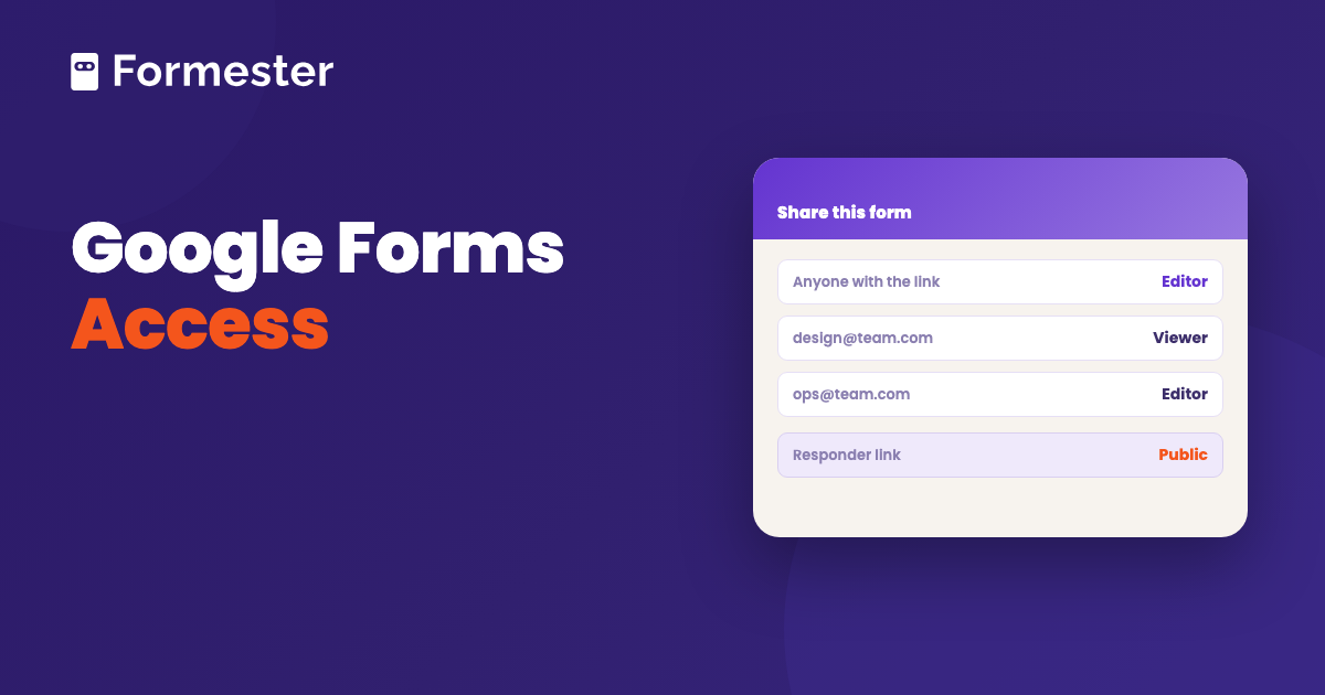 Cover art for a guide to giving editor and responder access to a Google Form