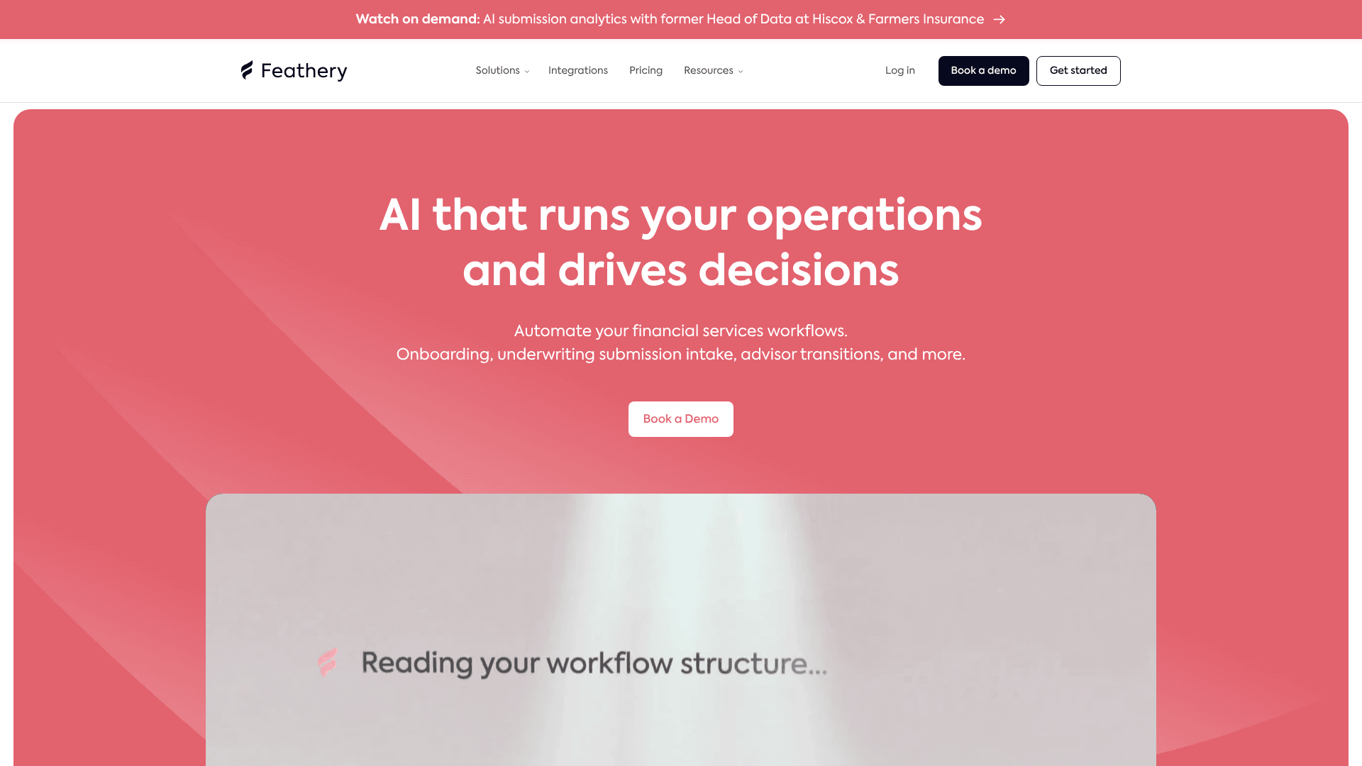 Feathery homepage hero screenshot