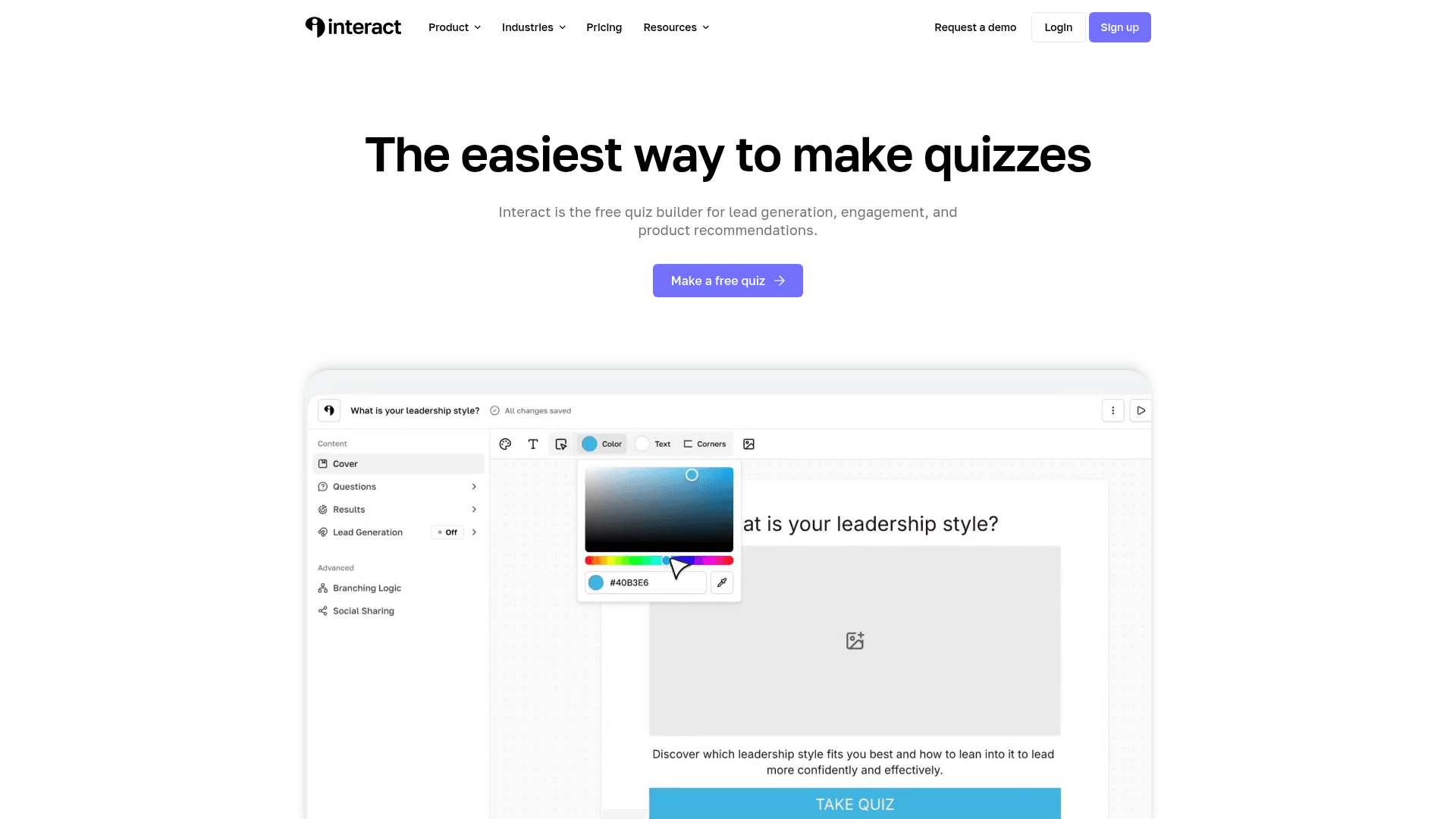 Interact homepage hero screenshot