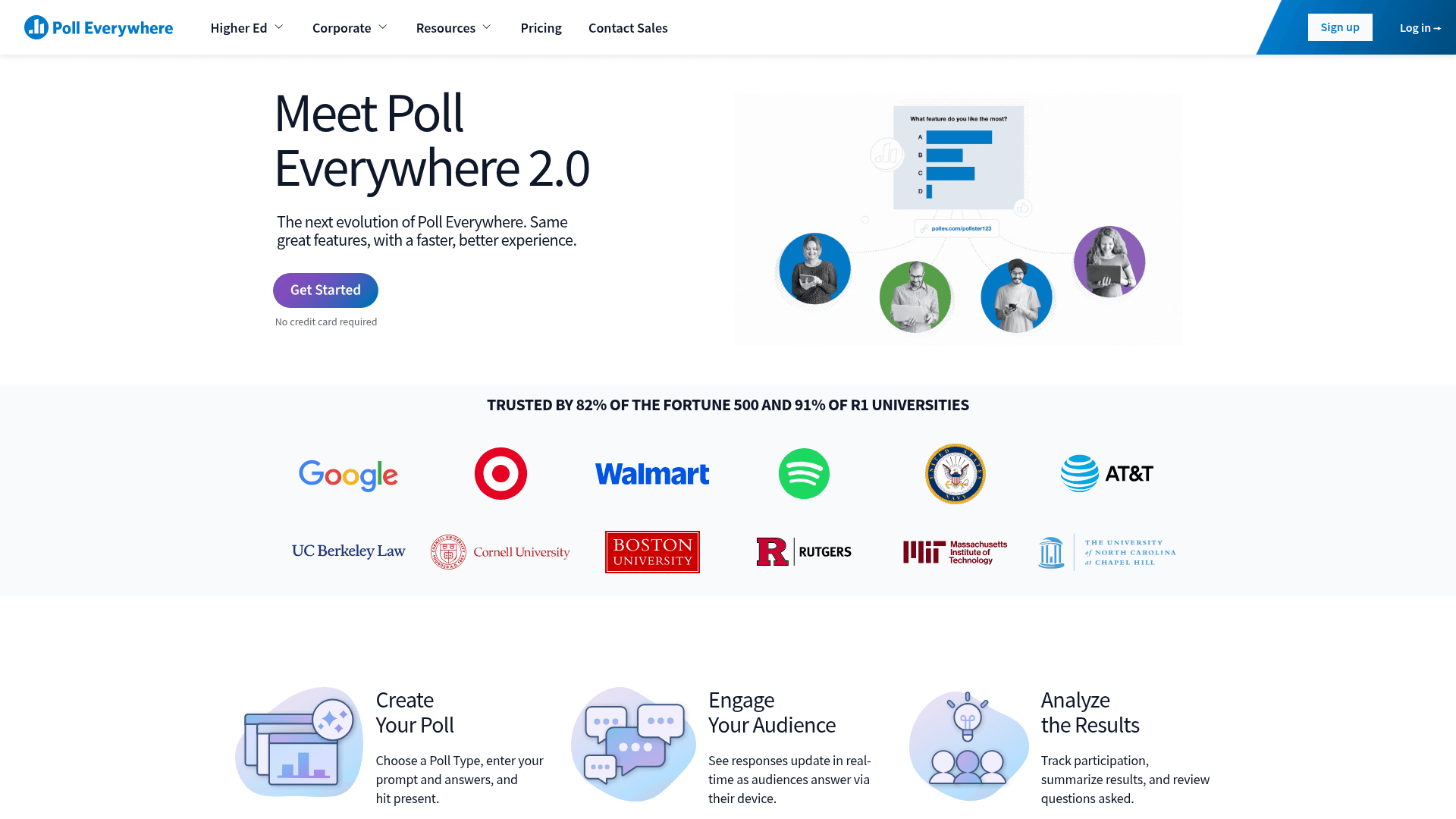 Poll Everywhere homepage hero screenshot