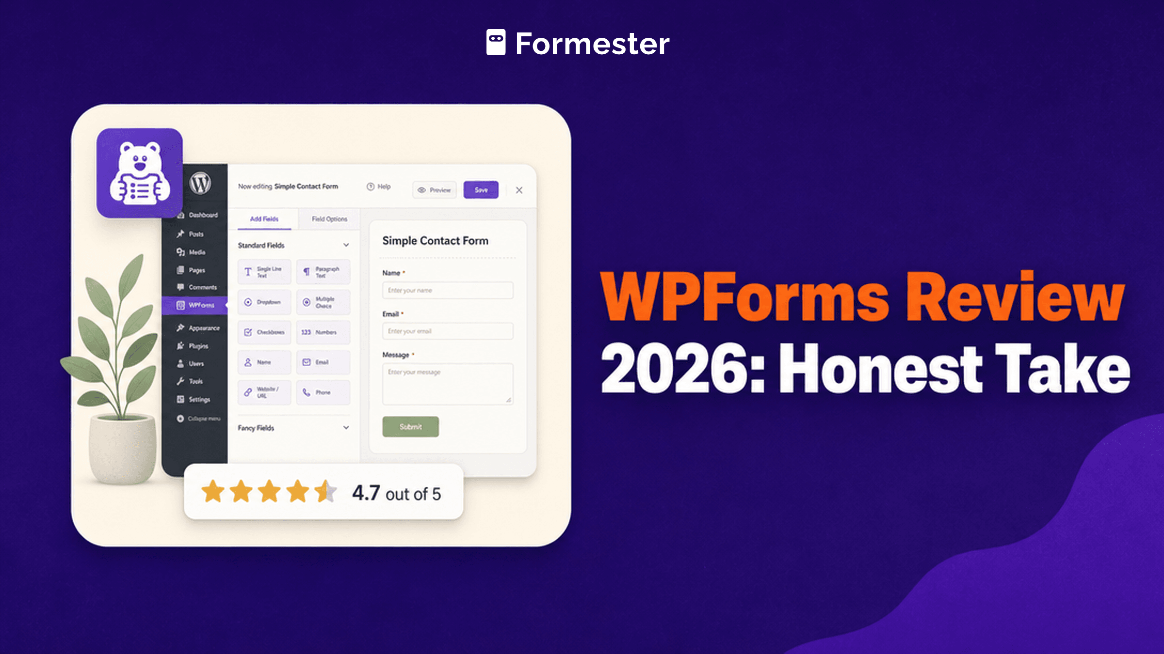 WPForms 2026 review with pros, cons, pricing, and alternatives