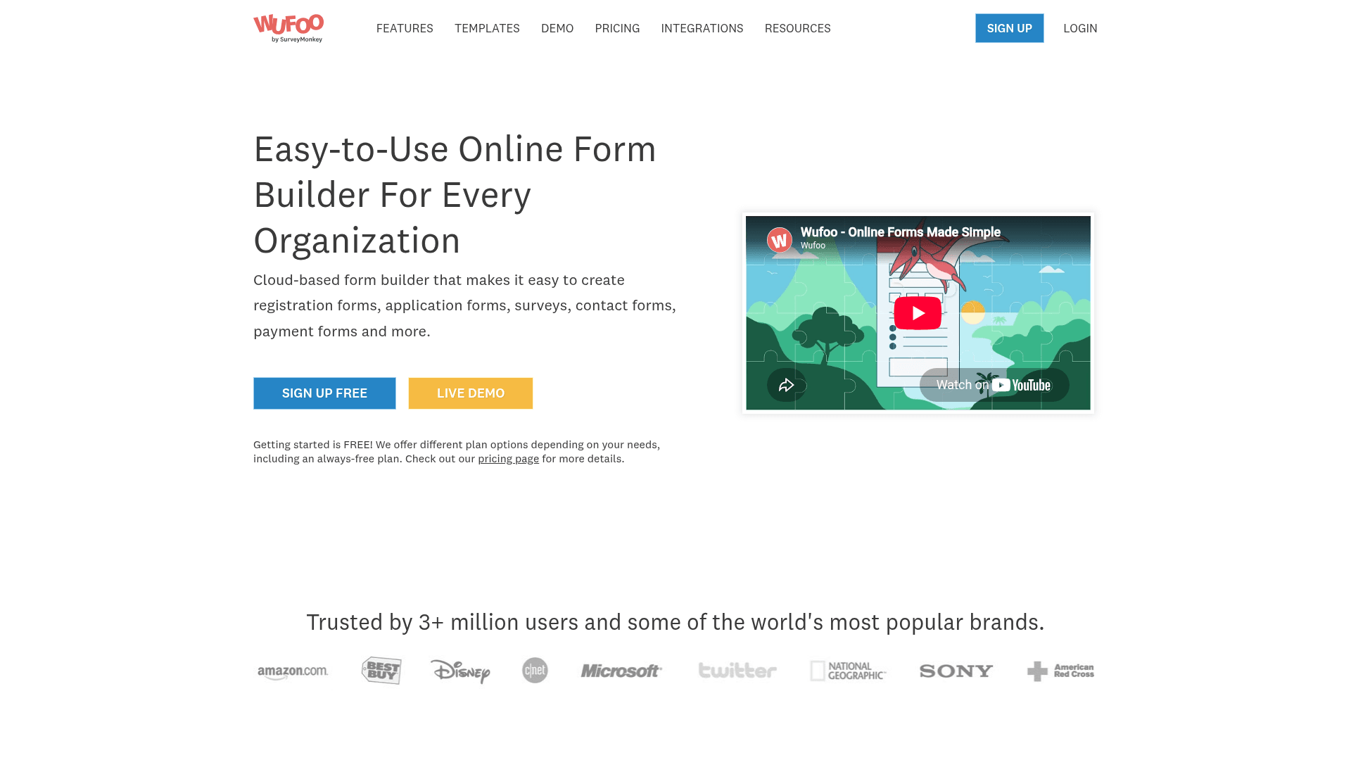 Wufoo homepage hero screenshot